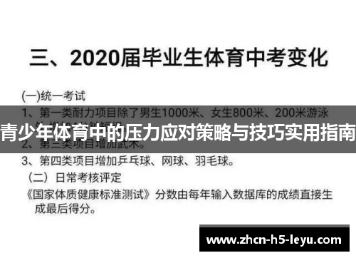 青少年体育中的压力应对策略与技巧实用指南